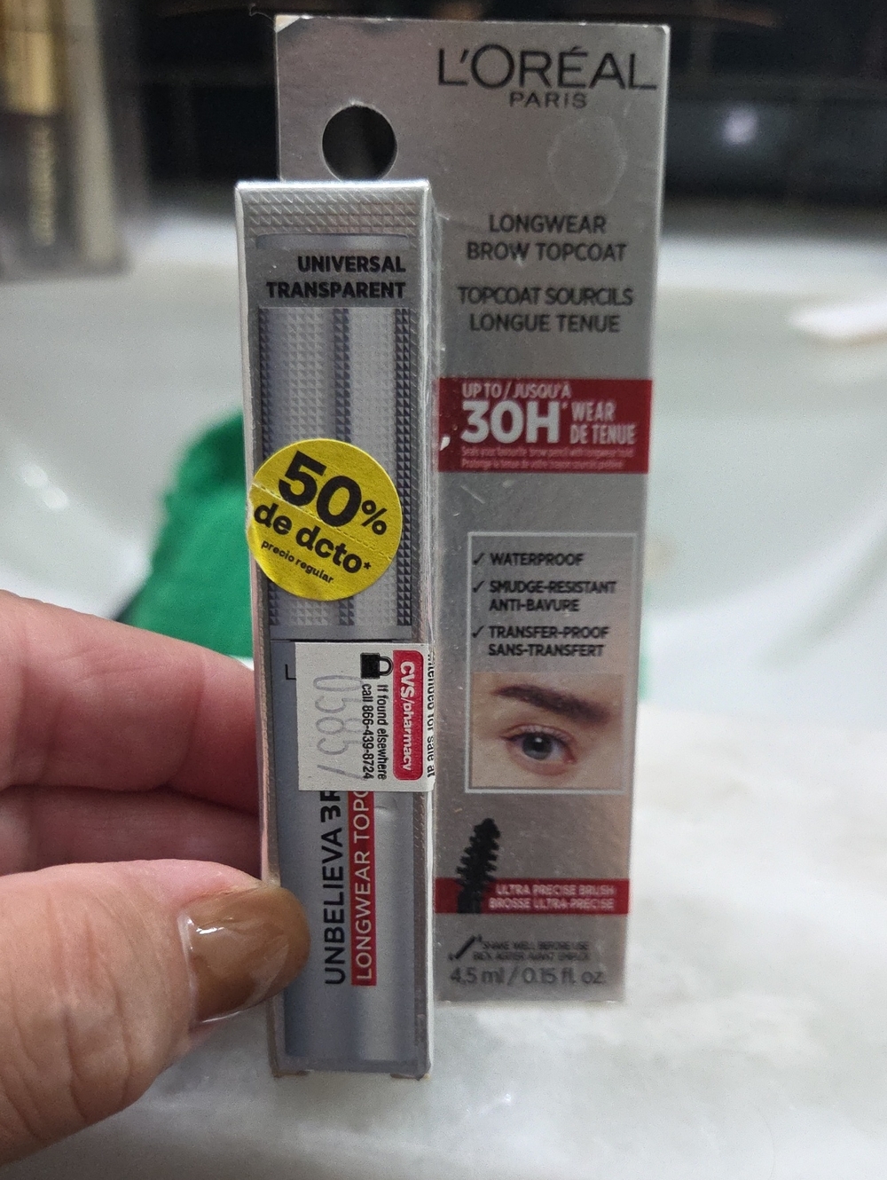 L'Orรฉal Paris Longwear Brow Topcoat - Transparent